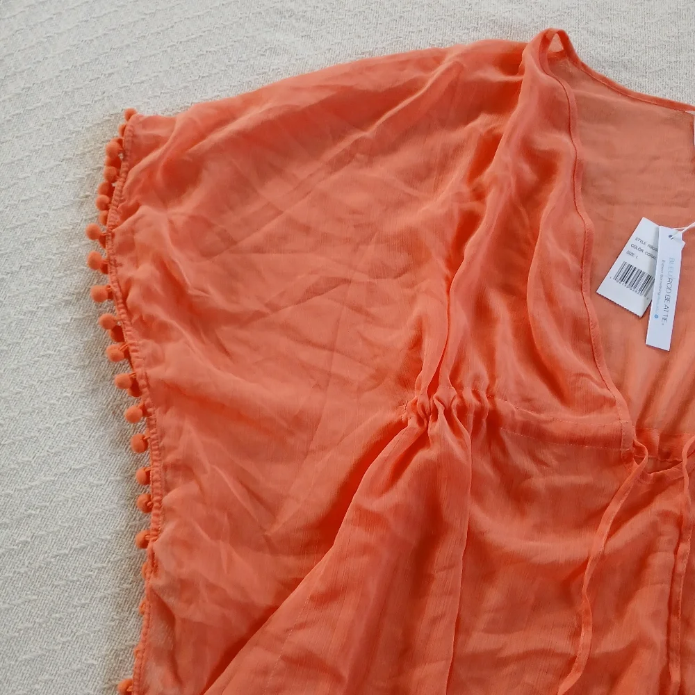 bleu rb ♡ pom pom swim coverup large beach resort tropical vacation cabana
